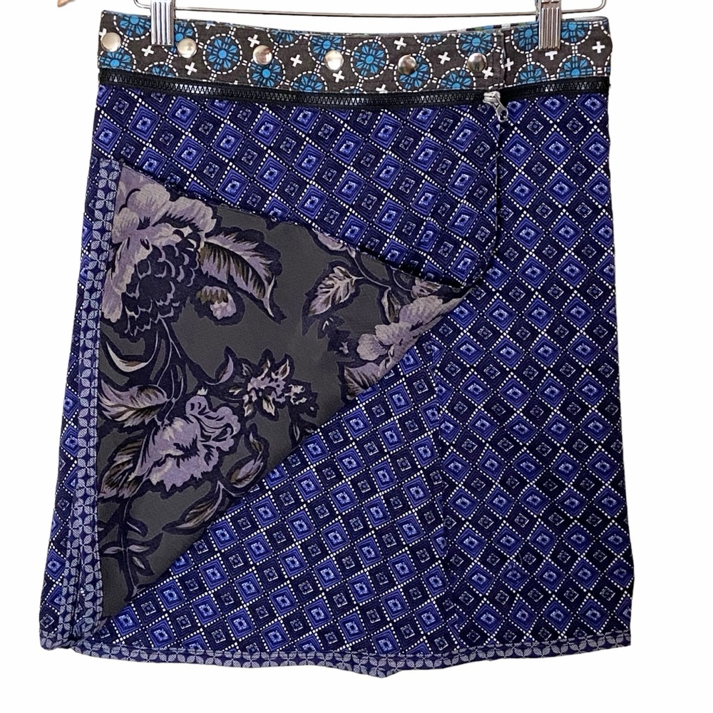 NWT ZAND Amsterdam Anna Rayon Long Reversible Snap Wrap Skirt OSFM